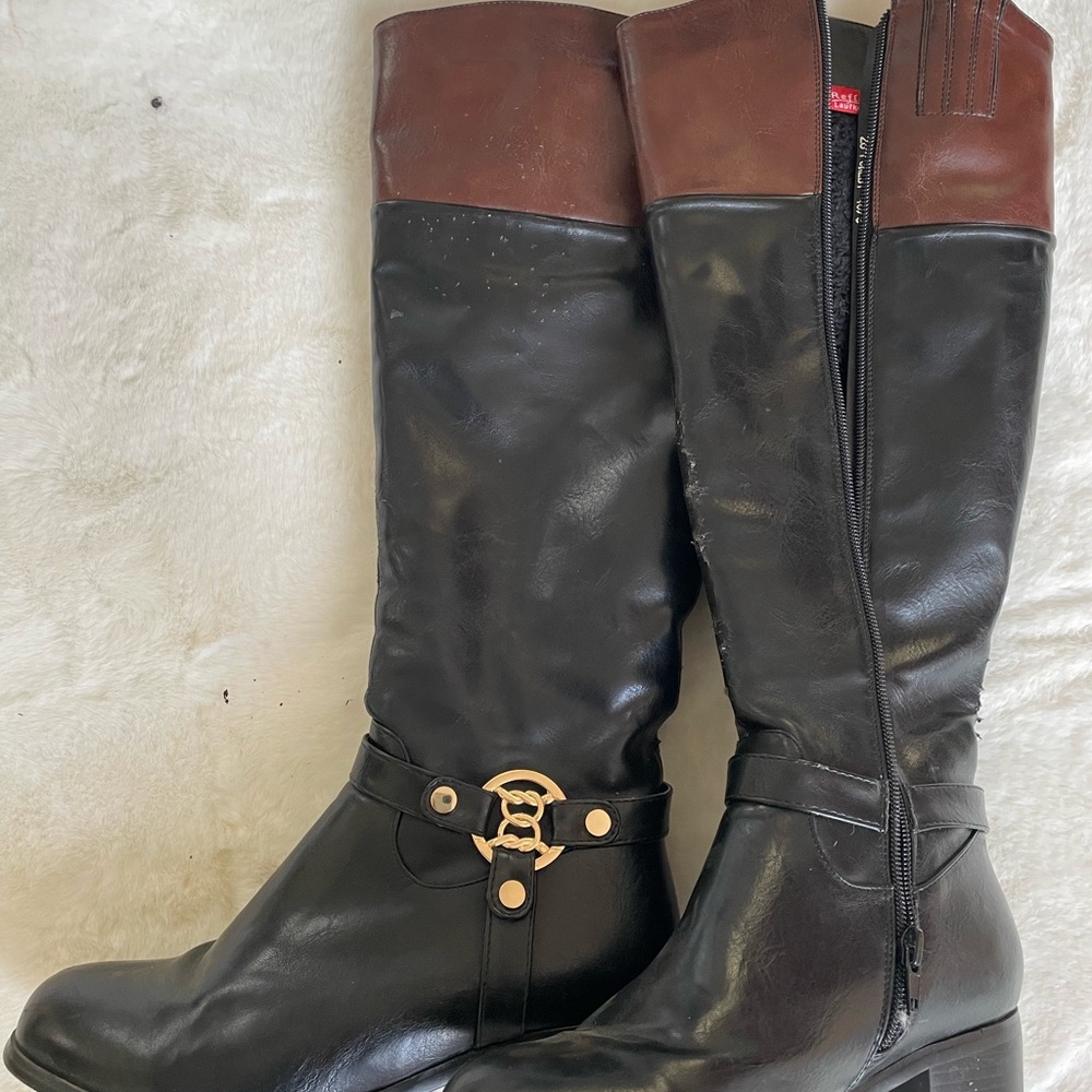 Reflexan women’s size 9 Black and Brown Knee-High Boots - Picture 2 of 9